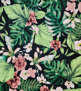 Printed Mini Matt - Tropical Leaves - Black