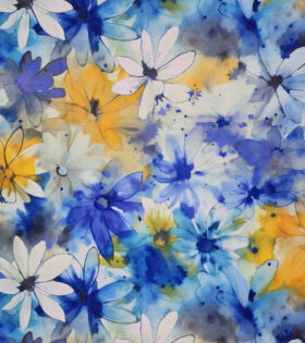 Printed DTY - Floral - Blue