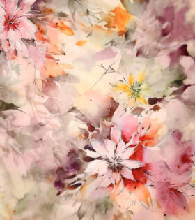 Printed DTY - Floral - Peach