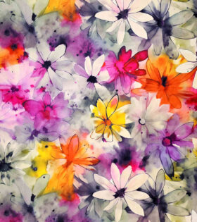 Printed DTY - Floral - Orange