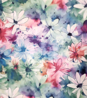 Digital Printed Duchess Satin - Floral
