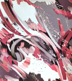 Foil Look Printed Duchess Satin