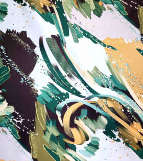 Foil Look Printed Duchess Satin