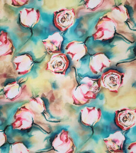 Digital Printed Duchess Satin - Roses