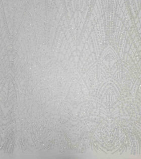 Beaded Romy Evening Tulle - White