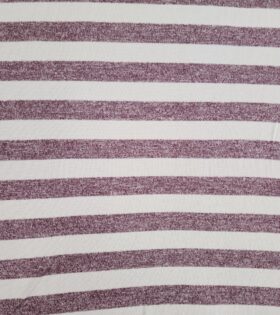 Printed Angora Jersey Knit - Stripes - Mauve
