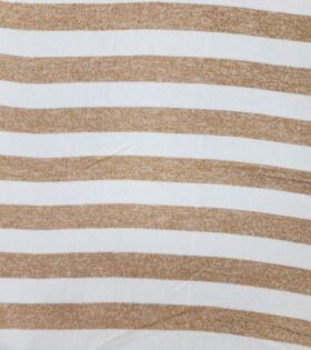 Printed Angora Jersey Knit - Stripes - Beige