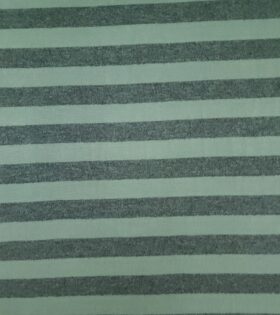 Printed Angora Jersey Knit - Stripes - Green