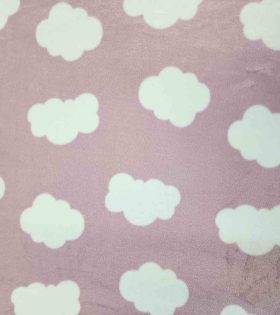 Printed PJ Fleece - Clouds - Dusty Pink