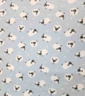 Printed PJ Fleece - Sheep - Powder Blue