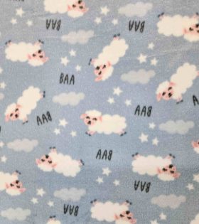 Printed PJ Fleece - Sheep - Powder Blue