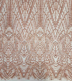 Beaded Romy Evening Tulle - Rust