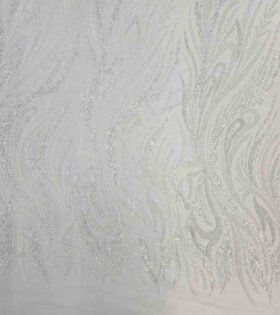 Beads & Sequins Tulle (P4127) - White