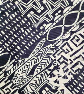 Printed Armani Satin - Abstract - Black
