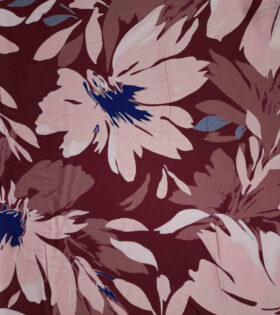 Printed Armani Satin - Floral - Taupe