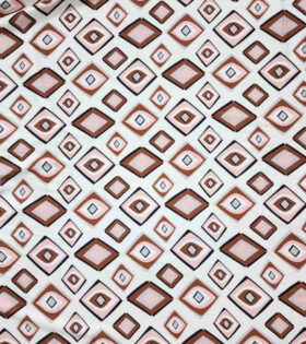 Printed Armani Satin - Diamond - White