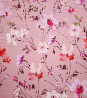 Printed Armani Satin - Floral - Dusty Pink
