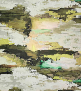 Printed Armani Satin - Abstract - Olive