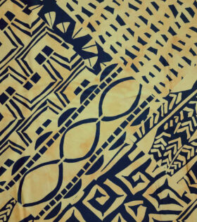 Printed Armani Satin - Abstract - Mustard