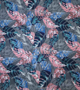 Printed Mini-Matt - Leaves - Grey