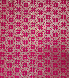 Foil Look Scuba - Floral - Cerise Pink (D#3)