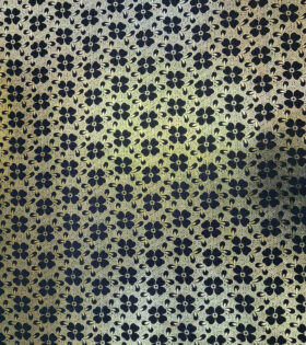 Foil Look Scuba - Floral - Black (D#3)