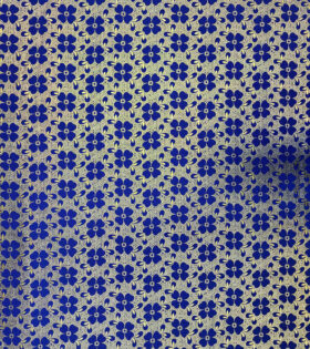 Foil Look Scuba - Floral - Royal Blue (D#3)