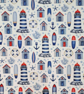 Printed Mini-Matt - Beach House - Blue