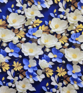 Printed Bon Bon - Floral - Royal Blue