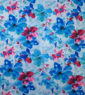 Printed Bon Bon - Floral - Auqa