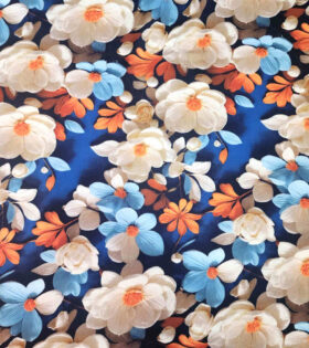 Printed Bon Bon - Floral - Navy Blue