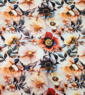 Printed Bon Bon - Floral - Peach