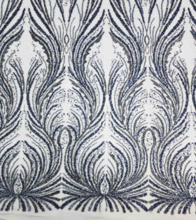 Mishka Beaded Tulle - Navy Blue