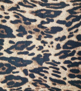 Printed Angora Jersey Knit - Animal Print - Brown