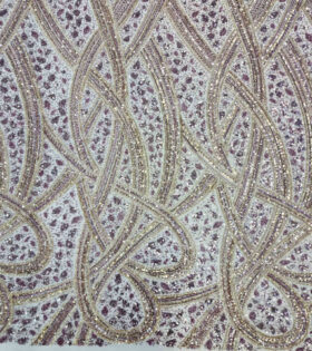Heavy Beaded Tulle - Mauve