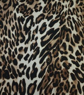Printed Foil Crepe - Animal Print - Brown