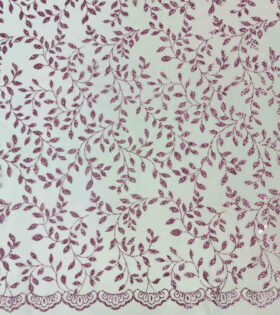 Leaf & Twig Sugar Metallic Tulle - Dusty Pink