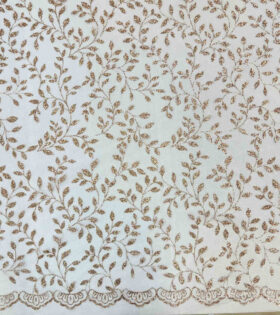 Leaf & Twig Sugar Metallic Tulle - Beige