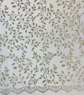 Leaf & Twig Sugar Metallic Tulle - Cream