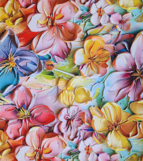 Digital Printed Duchess Satin - Floral