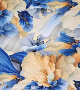 Foil Look Printed Duchess Satin