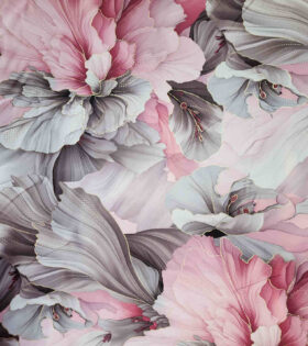 Foil Look Printed Duchess Satin