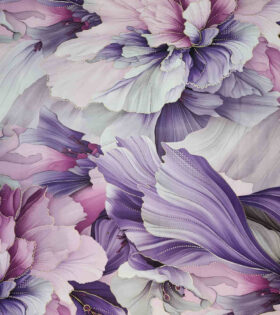 Foil Look Printed Duchess Satin