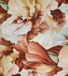 Foil Look Printed Duchess Satin