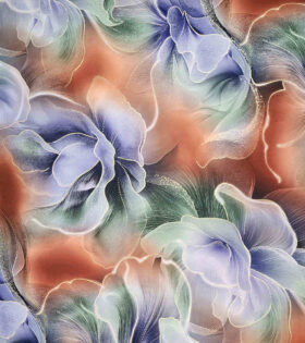 Foil Look Printed Duchess Satin