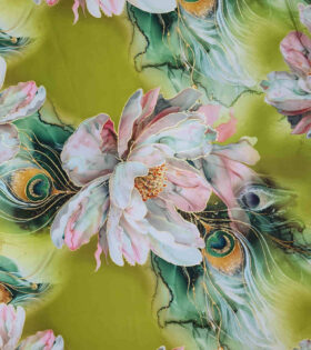 Foil Look Printed Duchess Satin