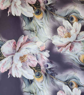 Foil Look Printed Duchess Satin