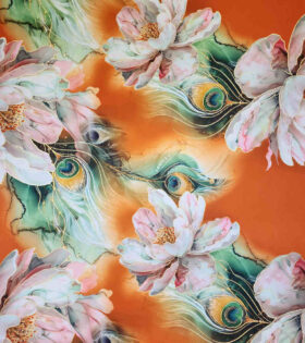 Foil Look Printed Duchess Satin
