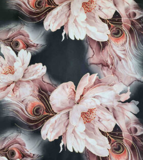 Foil Look Printed Duchess Satin