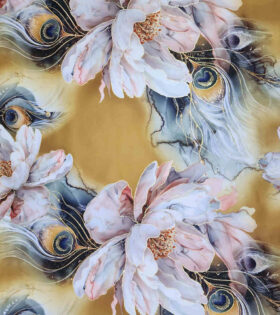 Foil Look Printed Duchess Satin